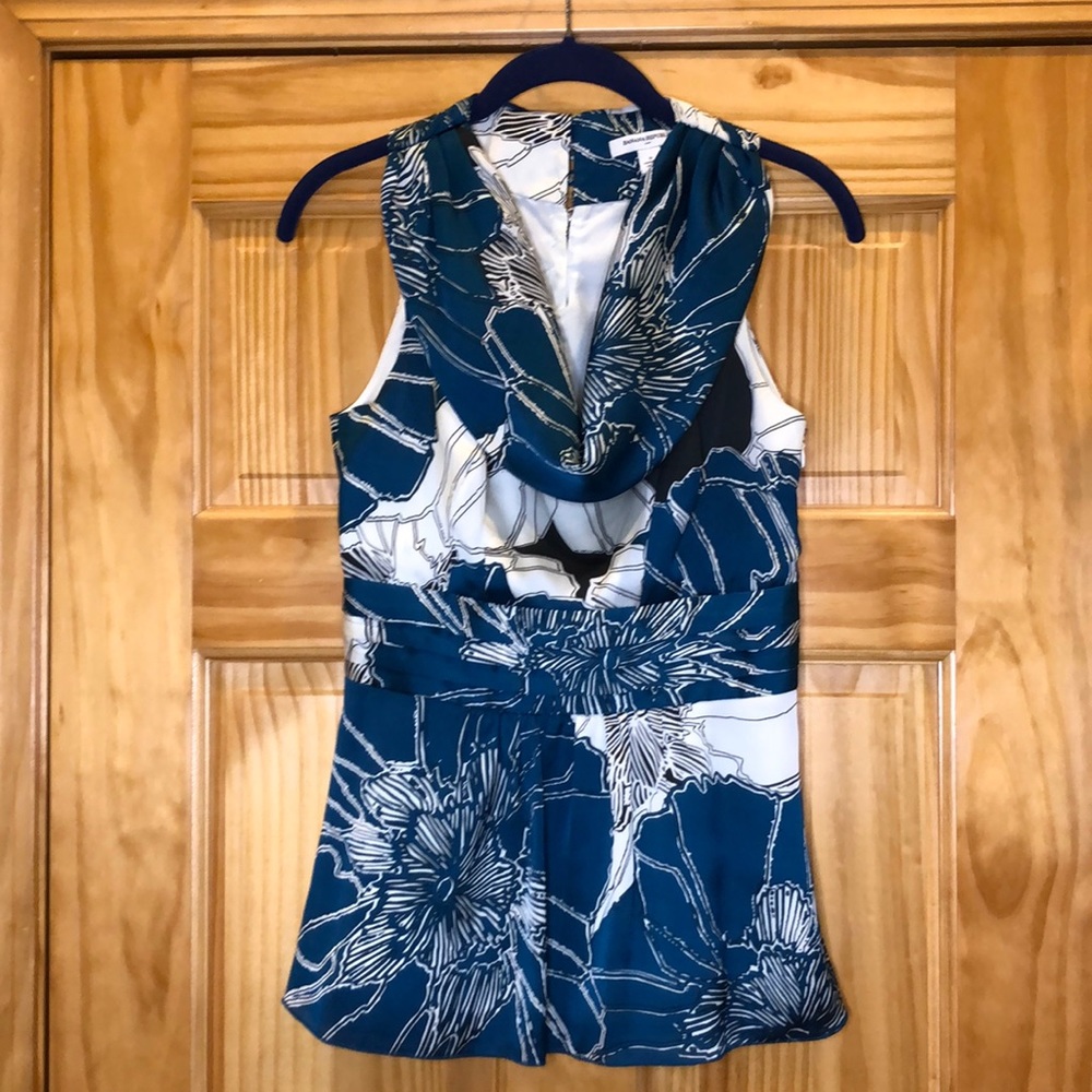 Banana Republic Sleeveless Teal Cowl Neck Blouse